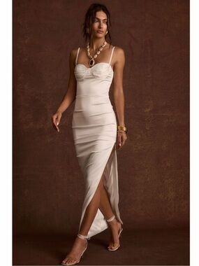 12th Tribe Love Me Tender Satin Corset Maxi Dress Size Medium NWT